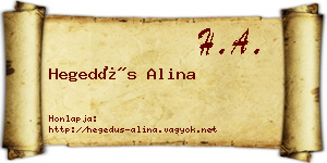 Hegedűs Alina névjegykártya