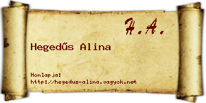 Hegedűs Alina névjegykártya